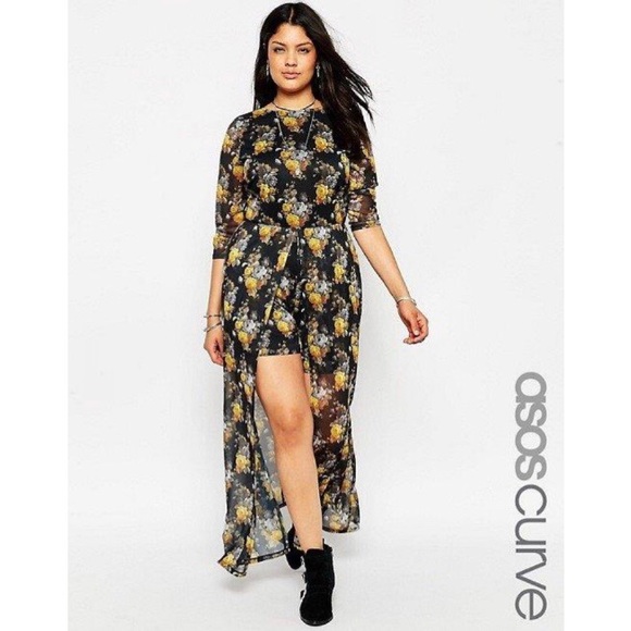 ASOS Curve Pants - ASOS CURVE Festival Maxi Playsuit In Floral Print